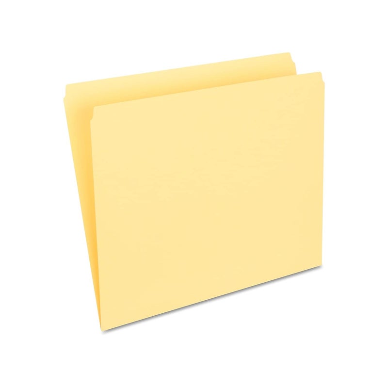 Staples 509661 Top-Tab File Folders Straight-Cut Tab Letter Size Yellow 100/BX - Image 1